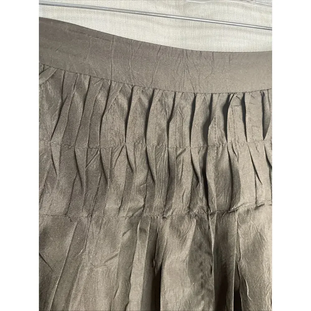 LR Lirenyuan Juniors Brown Skirt - Size 13 - Lined with Silver Beaded Accents